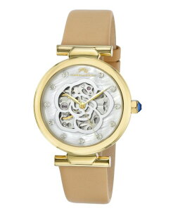 【送料無料】 ポルサモンブリュー レディース 腕時計 アクセサリー Women's Laura Automatic Genuine Leather Band Watch 1212BLAL Beige