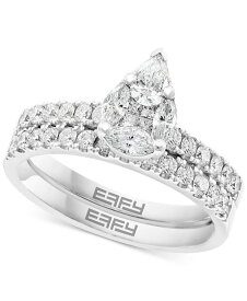 【送料無料】 エフィー レディース リング アクセサリー EFFY&reg; Diamond Pear-Shaped Cluster Bridal Set (1-1/20 ct. t.w.) in 14k White Gold White Gold