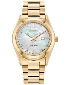 �V�`�Y�� ���f�B�[�X �A�N�Z�T���[ �r���v T�V���c Citizen Eco-Drive Women's Sport Luxury Diamond Accent Gold-Tone Stainless Steel Bracelet Watch 33mm Gold-tone �S�[���h