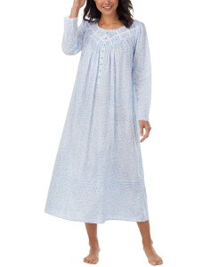 �G�C���[���E�F�X�g ���f�B�[�X �A���_�[�E�F�A �i�C�g�E�F�A �R�b�g�� Eileen West Cotton Pintuck Ballet Nightgown Blue Print �u���[