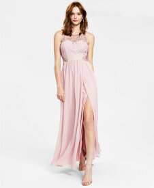 【送料無料】 シティー スタジオ レディース ワンピース トップス Juniors' Embellished Illusion Tulip Gown, Created for Macy's Pink