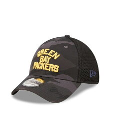 【送料無料】 ニューエラ メンズ 帽子 アクセサリー Men's Camo, Black Green Bay Packers Historic Logo Neo 39THIRTY Flex Hat Camo, Black