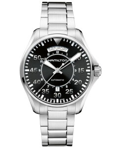 �n�~���g�� �����Y �A�N�Z�T���[ �r���v T�V���c Hamilton Men's Swiss Automatic Khaki Pilot Stainless Steel Bracelet Watch 42mm H64615135 No Color �J�[�L