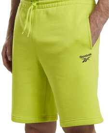 【送料無料】 リーボック メンズ ハーフパンツ・ショーツ ボトムス Men's Identity Regular-Fit Logo-Print Sweat Shorts Acid Yellow