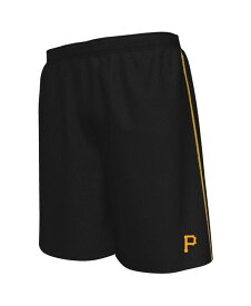 【送料無料】 マジェスティック メンズ ハーフパンツ・ショーツ ボトムス Men's Black Pittsburgh Pirates Big Tall Mesh Shorts Black