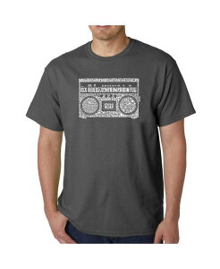 �G���G�[�|�b�v�A�[�g �����Y �g�b�v�X T�V���c LA Pop Art Men's Word Art T-Shirt - Greatest Rap Hits of The 1980's Gray �O���[