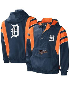 【送料無料】 スターター メンズ ジャケット・ブルゾン アウター Men's Navy Detroit Tigers Impact Hoodie Half-Zip Jacket Navy