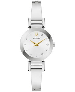 uo fB[X ANZT[ rv TVc Bulova Women's Marc Anthony Modern Diamond Accent Stainless Steel Bangle Bracelet Watch 26mm Silver Vo[