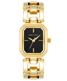 【送料無料】 アンクライン レディース 腕時計 アクセサリー Women's Gold-Tone Alloy Watch 22mm x 38.5mm Black, Gold-Tone