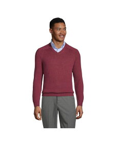 【送料無料】 ランズエンド メンズ ニット・セーター アウター School Uniform Men's Cotton Modal V-neck Sweater Burgundy