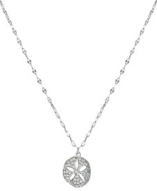 【送料無料】 ジャーニ ベルニーニ レディース ネックレス・チョーカー・ペンダントトップ アクセサリー Cubic Zirconia Sand Dollar Pendant Necklace in Sterling Silver, 16" + 2" extender, Created for Macy's Sterling Silver