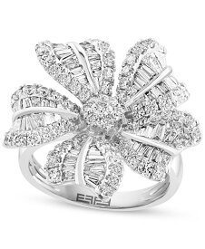 【送料無料】 エフィー レディース リング アクセサリー EFFY&reg; Diamond Baguette & Round Flower Statement Ring (1-7/8 ct. t.w.) in 14k White Gold 14K White Gold