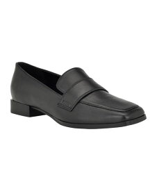 【送料無料】 カルバンクライン レディース スリッポン・ローファー シューズ Women's Tadyn Square Toe Slip-On Casual Loafers Black Leather
