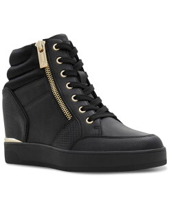 �A���h ���f�B�[�X �V���[�Y �X�j�[�J�[ ���[�X ALDO Women's Ereliclya Lace-Up Zip Wedge High-Top Sneakers Black Multi �u���b�N