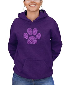 【送料無料】 エルエーポップアート レディース シャツ トップス Women's XOXO Dog Paw Word Art Hooded Sweatshirt Purple