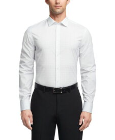 【送料無料】 カルバンクライン メンズ シャツ トップス Men's Refined Cotton Stretch Slim Fit Wrinkle Free Dress Shirt Navy Multi