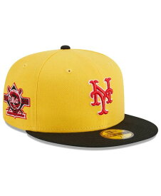 【送料無料】 ニューエラ メンズ 帽子 アクセサリー Men's Yellow, Black New York Mets Grilled 59FIFTY Fitted Hat Yellow, Black