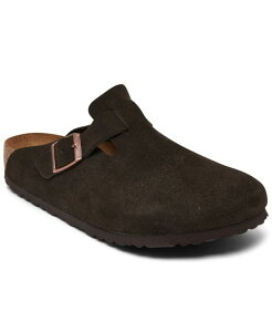 【送料無料】 ビルケンシュトック メンズ サンダル シューズ Men's Boston Soft Footbed Suede Leather Clogs from Finish Line Brown