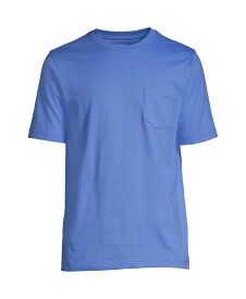 【送料無料】 ランズエンド メンズ Tシャツ トップス Men's Tall Super-T Short Sleeve T-Shirt with Pocket Chicory blue