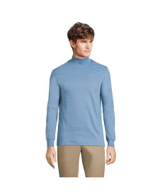 【送料無料】 ランズエンド メンズ Tシャツ トップス Men's Super Soft Supima Mock Turtleneck T-Shirt Muted blue