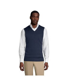 【送料無料】 ランズエンド メンズ ニット・セーター アウター School Uniform Men's Cotton Modal Sweater Vest Classic navy