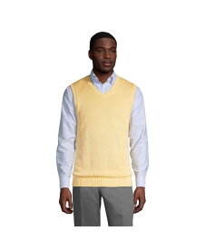 【送料無料】 ランズエンド メンズ ニット・セーター アウター School Uniform Men's Cotton Modal Sweater Vest Maize