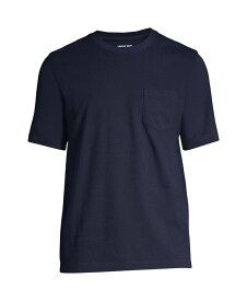 【送料無料】 ランズエンド メンズ Tシャツ トップス Men's Super-T Short Sleeve T-Shirt with Pocket Radiant navy