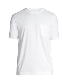 【送料無料】 ランズエンド メンズ Tシャツ トップス Men's Super-T Short Sleeve T-Shirt with Pocket White