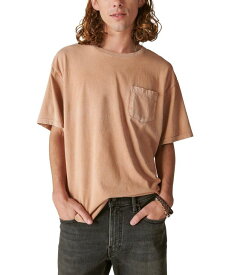 【送料無料】 ラッキーブランド メンズ Tシャツ トップス Men's Washed Short Sleeves Pocket Crew Neck T-shirt Mocha Mousse
