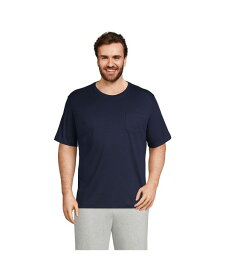 【送料無料】 ランズエンド メンズ Tシャツ トップス Men's Big & Tall Super-T Short Sleeve T-Shirt with Pocket Radiant navy