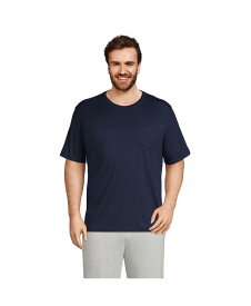 【送料無料】 ランズエンド メンズ Tシャツ トップス Men's Big and Tall Super-T Short Sleeve T-Shirt with Pocket Radiant navy