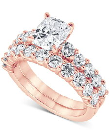 【送料無料】 バッジェリーミシュカ レディース リング アクセサリー Certified Lab Grown Diamond Cushion Bridal Set (3-3/8 ct. t.w.) in 14k Gold Rose Gold