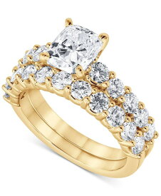 【送料無料】 バッジェリーミシュカ レディース リング アクセサリー Certified Lab Grown Diamond Cushion Bridal Set (3-3/8 ct. t.w.) in 14k Gold Yellow Gold