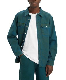 【送料無料】 リーバイス メンズ シャツ トップス Men's Worker Relaxed-Fit Button-Down Shirt, Created for Macy's Green Sheen