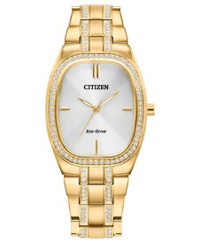 【送料無料】 シチズン レディース 腕時計 アクセサリー Eco-Drive Women's Crystal Gold-Tone Stainless Steel Bracelet Watch 28mm, Created for Macy's Gold-tone