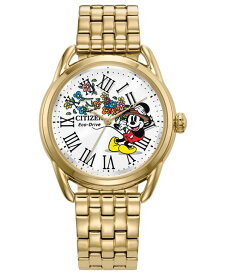 【送料無料】 シチズン レディース 腕時計 アクセサリー Eco-Drive Women's Mickey Mouse Gold-Tone Stainless Steel Bracelet Watch 36mm Gold-tone