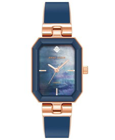【送料無料】 アンクライン レディース 腕時計 アクセサリー Women's Quartz Enamel Alloy Bangle Watch, 24mm x 37.5mm Navy, Rose Gold-Tone