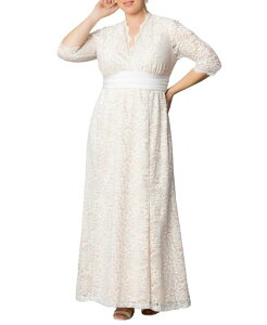 �L���i ���f�B�[�X �g�b�v�X �����s�[�X �v���X�T�C�Y ���[�X Kiyonna Plus Size Amour Lace Wedding Gown Ivory lace/nude lining �A�C�{���[