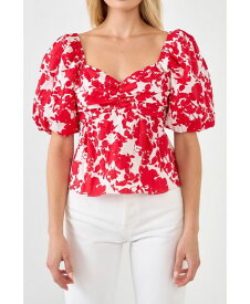 【送料無料】 フリーザロージズ レディース シャツ トップス Women's Floral Tied Back Top Red