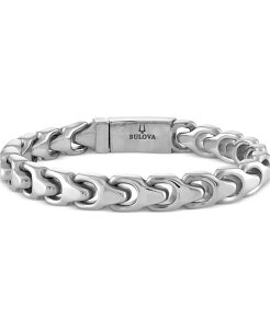uo Y ANZT[ uXbgEoOEANbg TVc Bulova Men's Link Bracelet in Stainless Steel Silver Vo[