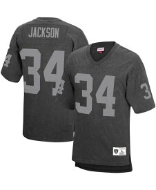 【送料無料】 ミッチェル&ネス メンズ シャツ トップス Men's Bo Jackson Black Los Angeles Raiders Retired Player Name and Number Acid Wash Top Black