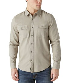 【送料無料】 ラッキーブランド メンズ Tシャツ トップス Men's Lived-in Long Sleeve Workwear Shirt Silver Sage