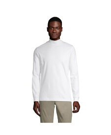 【送料無料】 ランズエンド メンズ Tシャツ トップス Men's Tall Super Soft Supima Mock Turtleneck T-Shirt White