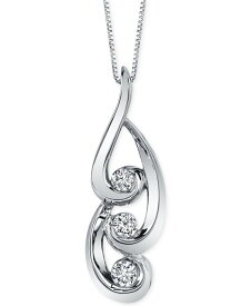 【送料無料】 シレーナ レディース ネックレス・チョーカー・ペンダントトップ アクセサリー Energy Diamond Swirl Pendant Necklace (3/8 ct. t.w.) in 14k White Gold White Gold