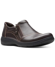 【送料無料】 クラークス レディース パンプス シューズ Women's Carleigh Ray Round-Toe Side-Zip Shoes Dark Brown Leather
