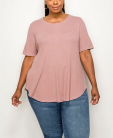 【送料無料】 コイン1804 レディース シャツ トップス Plus Size Thermal Short Sleeve Swing Tee Mauve Pale