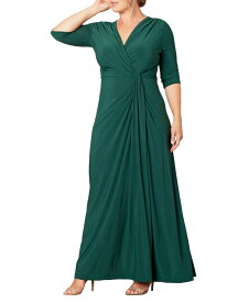【送料無料】 キヨナ レディース ワンピース トップス Women's Plus size Romanced by Moonlight Long Gown Hunter green