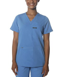 �����o�[�Y�I�����[ ���f�B�[�X �g�b�v�X �V���c Members Only Women's Cordoba 5-Pocket Scrub Top Ceil blue �u���[
