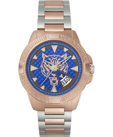 【送料無料】 プレイン スポーツ メンズ 腕時計 アクセサリー Men's Touchdown Rose Gold-Tone, Silver-Tone Stainless Steel Bracelet Watch 44mm Two Tone