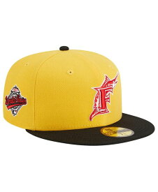 【送料無料】 ニューエラ メンズ 帽子 アクセサリー Men's Yellow, Black Florida Marlins Grilled 59FIFTY Fitted Hat Yellow, Black